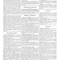 0067 - Page 63 - Chroniques, variétés et informations. Livres nouveaux. Pour lire dans les moments de loisir / Université de Paris. Faculté de médecine de Paris / Création d'une chaire nouvelle / Clinique médicale propédeutique de la charité / Faculté de médecine / Institut du cancer / Universités de province. Nouvelle clinique oto-rhino-laryngologique de la faculté de médecine et de l'hôpital de Strasbourg / Hôpitaux et hospices. Conférences du dimanche. Hôpital des Enfants-Malades / Centre de prophylaxie mentale infantile / Hospice national des Quinze-Vingts / Hôpital Saint-Joseph / Institut prophylactique / Hospice Favier / Dispensaire de Pavillon-sous-Bois / Concours. Faculté de médecine de Nancy / Ecole de médecine de Dijon / Nouvelles. Distinctions honorifiques / Naturalisation / Semaine odontologique et XXXVIIe Congrès dentaire / Office public d'hygiène sociale