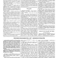 0134 - Page 128 - Chroniques, variétés et informations. Concours. Asiles publics d'aliénés / Nouvelles. Distinctions honorifiques / Exposition d'Athènes / Nécrologie / V. Lefrançois / Louis Guersant / Le médecin inspecteur Louis Bonnet / Actes de la faculté de Paris. Examens de doctorat / Renseignements et communiqués