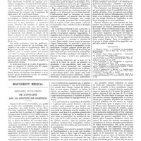 0138 - Page 132 - Travaux originaux. Travail de la clinique chirurgicale de la Salpétrière (Professeur : A. Gosset). Péritonite purulente d'origine Caeco-Colique. Par MM. G. Loewy et Dan Théodoresco / Bibliographie / Mouvement médical. Quelques applications de l'insuline dans les affections non diabétiques