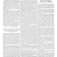 0274 - Page 268 - Chroniques, variétés et informations. Le ministère de la santé et de l'hygiène publique en Roumanie / Il y a lieu de multiplier le nombre des centres anticancéreux [Georges Leclerc] / Société internationale d'histoire de la médecine