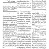 0403 - Page 397 - Chroniques, variétés et informations. Instruments nouveaux. Un appareil pour localisation et extraction des corps étrangers des membres et masses musculaires du tronc / La revue médico-sociale / Correspondance. A propos du signe des «yeux au plafond» [G. Delater] / La médecine à travers le monde. Danemark / Espagne / Italie / Portugal / Les médecins étrangers à Paris / Livres nouveaux. Chirurgie du rein, par E. Papin... (G. Doin et Compagnie, éditeurs). Paris, 1927...