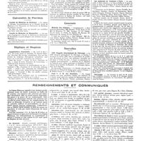 0422 - Page 416 - Chroniques, variétés et informations. Université de Paris. Ecole de malariologie / Universités de province. Faculté de médecine de Bordeaux / Faculté de médecine de Montpellier / Hôpitaux et hospices. Amphithéâtre d'anatomie / Hôpital des Enfants-Malades / Concours. Médecin des hôpitaux / Nouvelles. VIIIe Congrès international de chirurgie / Petit V.E.M des étudiants / Les médecins de Toulouse à Paris / Nécrologie / Renseignements et communiqués