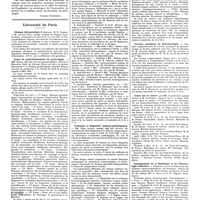 0453 - Page 447 - Chroniques, variétés et informations. Livres nouveaux. La question eugénique dans les divers pays, par Marie-Thérèse Nisot..., publié par l'Association internationale pour la protection de l'enfance, Bruxelles, 1927... [Georges Schreiber] / Université de Paris. Clinique thérapeutique / Cours de perfectionnement de gynécologie / Cours pratique de physiothérapie / Technique et diagnostic anatomo-pathologiques / Travaux pratiques de pharmacologie / Cours sur le cancer / Enseignement de la radiologie et de l'électrologie médicales