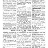 0518 - Page 512 - Chroniques, variétés et informations. Journées médicales-vétérinaires Marocaines (Casablanca, 3-6 avril 1928) / Hôpitaux et hospices. Clinique des Quinze-Vingts / Maison municipale de santé / Hôpital-hospice de Saint-Germain-en-Laye / Asile d'aliénés de Saint-Lizier / Nouvelles. Distinctions honorifiques / Ligue internationale contre le rhumatisme / Salon des médecins / Les médecins belfortains de Paris / Sanatorium des étudiants / Afrique équatoriale française / Actes de la faculté de Paris. Examens de doctorat / Thèses de doctorat / Renseignements et communiqués