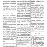 0596 - Page 590 - Chroniques, variétés et informations. Correspondance. A propos de la toxicité du cyanure de mercure [Jacques Fradkine] / Livres nouveaux. La syphilis médullaire, par MM. Lortat-Jacob et Poumeau-Delille... (Masson et Compagnie, éditeurs, 1928)... / La provence niçoise, par Gabriel Hanotaux... (Librairie Hachette), Paris, 1928 [J.-L. Faure] / L'esprit de contradiction ; ses manifestations individuelles et collectives, par P. Chavigny... (M. Rivière, éditeur). 1927 [M. Nathan] / Le contraste et la finesse en radiographie (traduction allemande de Heinz Lassen), par Willem Bronkhorst... (Librairie G. Thieme, Leipzig)... [A. Laquerrière] / Bactériologie et chirurgie des arthrites chroniques et du rhumatisme (avec les résultats éloignés du traitement), par H. W. Crowe... (Humphry Milford, Oxford university press), 1927... [P. Moulonguet] / Servico de cirurgia. Service de la 2e clinique chirurgicale de la faculté de médecine de Porto. Professeur Teixeira Bastos... (Edition de la Faculté), Porto, 1927 [Joao Coelho] / Livres reçus
