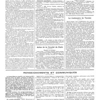 0614 - Page 608 - Chroniques, variétés et informations. Concours. Internat / Nouvelles. Distinctions honorifiques / IIe Congrès des sociétés françaises d'oto-neuro-ophtalmologie / Nécrologie / Actes de la faculté de Paris. Examens de doctorat. Thèses de doctorat / Le centenaire de Tarnier / Renseignements et communiqués