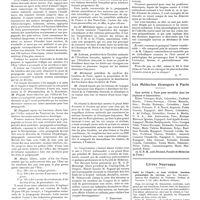 0644 - Page 638 - Chroniques, variétés et informations. Les états généraux du thermalisme et du climatisme (9 et 10 mai 1928) / Le Dr Cabanès [Nécrologie] / Les médecins étrangers à Paris / Livres nouveaux. Unité de l'esprit ; le sens cérébral ; fonction prismatique du cerveau, par Ed. Estienny... Préface de Voivenel... (Chez Baillière, éditeur)