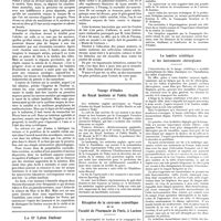 0755 - Page 749 - Chroniques, variétés et informations. Les contradictions de l'hygiène sociale [S. Abbatucci] / Le Dr Léon Dufour [Nécrologie] / Voyage d'études du royal institute of public health / Réception de la caravane scientifique de la faculté de pharmacie de Paris, à Luchon / La lumière scialitique et les instruments chirurgicaux