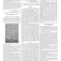 0756 - Page 750 - Chroniques, variétés et informations. La lumière scialitique et les instruments chirurgicaux [Artemio Zeno] / Instruments nouveaux. Stéthoscope à double paroi pneumatique / La médecine à travers le monde. Belgique / Suisse / Les médecins étrangers à Paris / Livres nouveaux. Manuel de bactériologie médicale, par André Philibert... (Masson et Compagnie, éditeurs)... [Roger Leroux]