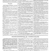 0758 - Page 752 - Chroniques, variétés et informations. Concours. Hôpital Saint-Antoine / Nouvelles. Société française de psychologie / XXIe voyage d'études médicales / Le Ve Congrès international de médecine des accidents du travail et des maladies professionnelles / Un prochain anniversaire en France / Hommage à M. le Dr Paul Le Noir / Le centenaire d'une maison de santé / Office public d'habitations à bon marché de Clichy / Service médical de la préfecture de la Seine / Situation coloniale / Ecole supérieure de malariologie de Rome / Corps de santé militaire / Renseignements et communiqués