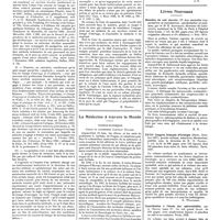 0772 - Page 766 - Chroniques, variétés et informations. Intérêts professionnels / La médecine à travers le monde. Tchéco-Slovaquie / Livres nouveaux. Maladies du cuir chevelu..., par le Dr R. Sabouraud... (Masson et Compagnie, éditeurs)... / XXVIIe Congrès français d'urologie (Paris, octobre 1927), publiés sous la direction de M. O. Pasteau... (G. Doin, éditeur), Paris, 1927 [G. Wolfromm] / Contribution à l'étude des spirochétidés, par A. Pettit... Paris, 1928