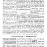 0774 - Page 768 - Chroniques, variétés et informations. Nouvelles. Nord-Médical / Bourses de vacances / L'utilisation des bons médicaux et pharmaceutiques / Contre la bilharziose / Corps de santé militaire / Nécrologie / Actes de la faculté de Paris. Examens de doctorat / Thèses de doctorat / Renseignements et communiqués