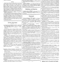 0837 - Page 831 - Chroniques, variétés et informations. La médecine à travers le monde. Belgique / Maroc / Livres nouveaux. Les ordonnances du médecin praticien : répertoires de thérapeutique clinique... Paris, 1928 (Masson et Compagnie, éditeurs)... [J. Dumont] / Syndromes nerveux organiques consécutifs aux lésions du cerveau par blessure de guerre, par Giovanni Piccoli... (Cappelli, éditeur), Bologne [H. Schaeffer] / Université de Paris. Faculté de médecine / Diplôme d'hygiène / Hôpitaux et hospices. Hospices civils de Dieppe / Concours. Electro-radiologiste des hôpitaux / Internat / Dispensaires antituberculeux de Thiers, Ambert, Issoire / Dispensaires d'hygiène sociale et de préservation antituberculeuse / Ecole nationale vétérinaire de Lyon / Nouvelles. Distinctions honorifiques / Association pour le développement des relations médicales (A.D.R.M.) / Médaille au professeur Jeanselme / Hommage à M. Victor Pauchet / Médecin de la santé dans le service maritime / Bureau municipal d'hygiène de Fécamp / La répartition du produit de la taxe des cercles. Nécrologie / Actes de la faculté de Paris. Examens de doctorat