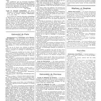 0985 - Page 975 - Chroniques, variétés et informations. Livres nouveaux. Therapeutic malaria, par C. de M. Rudolf... (Oxford University Press) [Ch. Joyeux] / Traité de chirurgie orthopédique, par Royal / Whitman... (Lea et Febiger, éditeurs), Philadelphie, U.S. of. A, 1927 / Université de Paris. Enseignement de la radiologie et de l'électrologie médicales / Ecole de puériculture / Universités de province. Faculté de médecine de Bordeaux / Faculté de médecine de Lyon / Faculté de médecine de Montpellier / Faculté de médecine de Toulouse / Hôpitaux et hospices. Hôpital Saint-Antoine / Hôpital Saint-Louis / Hospices d'Orléans / Asile de Ville Evrard / Nouvelles. Distinctions honorifiques