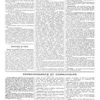 1114 - Page 1104 - Chroniques, variétés et informations. L'assurance contre les risques professionnels du personnel médical des hôpitaux / Université de Paris. Clinique des maladies cutanées et syphilitiques / Nouvelles. Distinctions honorifiques / Naturalisation / Cours de perfectionnement des médecins de réserve de la marine / Dons en faveur de l'armée / Le centenaire de la faculté de médecine du Caire / Nécrologie / Renseignements et communiqués