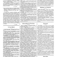 1257 - Page 1247 - Chroniques, variétés et informations. Livres nouveaux. Los problemas de la occlusion intestinal, par Fidel Fernandez Martinez... (Edition Morata), Madrid, 1928 [M. Nathan] / Vaccini antirabici fenicati e loro odierne applicazioni (Les vaccins antirabiques phéniqués et leur application actuelle), par V. Puntoni... (S. Bucciarelli, édit.). Rome, 1927... [G. Ichok] / Livres reçus / Congrès et manifestations médicales ayant lieu en octobre / Universités de province. Ecole de médecine de Clermont-Ferrand / Hôpitaux et hospices. Hôpital Saint-Antoine / Association des dames françaises / Concours. Prix civiale / Inspecteur départemental d'hygiène / Nouvelles. XIIIe Congrès de médecine légale de langue française