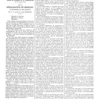 1467 - Page 1457 - Travaux originaux. Faculté de médecine de Paris. Chaire de clinique de la tuberculose. Leçon inaugurale. De la spécialisation en médecine. La phtisiologie est une spécialité. Par M. le professeur Léon Bernard