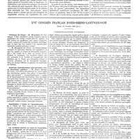 1487 - Page 1477 - Travaux originaux. Sels halogénés de magnésium et cancers. Par Pierre Delbet / XVe Congrès français d'oto-rhino-laryngologie (Paris, 12 octobre 1928 [fin]). Communications diverses. Précancer du larynx / Syndrome hyperthermique post-opératoire chez un nourrisson ; guérison / Contribution à l'étude de l'agranulocytose / Les accidents mortels au cours de l'anesthésie locale et régionale en oto-rhino-laryngologie / De la mort rapide du nourrisson (après bronchoscopie) / Les interventions sur les amygdales et les végétations adénoïdes chez les «porteurs de germes»