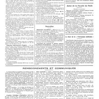 1586 - Page 1576 - Chroniques, variétés et informations. Concours. Internat en pharmacie des asiles publics d'aliénés de la Seine / Inspecteur départemental d'hygiène / Ecole de médecine de Rennes / Nouvelles. Distinctions honorifiques / Société de pathologie comparée / Association des externes et anciens externes des hôpitaux de Strasbourg / Société des amis de l'hôpital et de la maternité Boucicaut / Corps de santé des troupes coloniales / Actes de la faculté de Paris. Examens de doctorat / Thèses de doctorat / Le dîner de la «Prévoyance médicale» / Renseignements et communiqués
