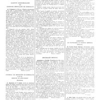 0211 - Page 106 - Le Journal de médecine de Lyon. M. Favre. Sur une manifestation musculo-tendineuse de la syphilis : les «contractures» syphilitiques ; la contracture syphilitique des jumeaux / Gazette hebdomadaire des sciences médicales de Bordeaux. A.-P. Heineck... Rupture traumatique de la rate : 3 observations personnelles : revue rapide de la littérature / Journal de médecine de Bordeaux et de la région du Sud-Ouest (Bordeaux). E. Ginestous et P. Lande. L'oeil en médecine légale ; les signes oculaires de la mort / Bruxelles médical. Leunckens et Pastiels. Panphlegmon des seins : amputation bilatérale : son influence au point de vue physiologique et sur l'état de grossesse / Jiri Vitek... Notre expérience sur la thérapeutique de la sclérose en plaques / Archivio di Patologia e Clinica Medica (Bologne). De Vecchi, Picchi. Padrassi. Recherches systématiques sur la valeur des lésions périvasculaires spléniques connues sous le nom de modules de Gamna / A. Dalla Volta. Le plasma dans les états anémiques