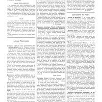 0014 - Page 14 - Chroniques, variétés et informations. La médecine à travers le monde. Belgique / Indes néerlandaises / Italie / Livres nouveaux. L'abattoir modèle de Lyon ; agencement et inspection sanitaire, par A. Pommier... (Masson et Compagnie, éditeurs), Paris / Bactériuries, pyélites, pyélo-néphrites, par C. Lepoutre... (O. Doin, édit.), Paris, 1931 [G. Wolfromm] / Allgemeine Grudlagen. Physik und technik des rôntgenverfanres (Radiologische praktika)... par M. Breuzinger, A. Janitzky et E. Wilhelmy... (Georg Thieme, Verlag), Leipzig, 1930 [Adré Strohl] / Emergency Surgery (Chirurgie d'urgence), par Hamilton Bailey... (J. Wight and Sons), Bristol, 1931 / Fractures et luxations, par T. Gioia... (Aniceto Lopez, éditeur). Buenos-Aires [P. Grisel] / Université de Paris. Faculté de médecine / Médecine légale / Clinique gynécologique (Broca) / Anatomie pathologique appliquée à la gynécologie