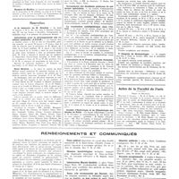0016 - Page 16 - Chroniques, variétés et informations. Hôpitaux et hospices. Hôpital de Bichat / Hôpital de la pitié / Hospice de Bicètre / Nouvelles. A la mémoire de M. Brachet / Association pour le développement des relations médicales (A.D.R.M.) / Nord médical / Groupement des syndicats généraux de médecins spécialisés / La vaccination antidiphtérique dans l'armée / Association de la Presse médicale française / Société d'hydrologie et de climatologie médicales de Paris / Office international de documentation de médecine militaire / 7e congrès de stomatologie / Actes de la Faculté de Paris / Renseignements et communiqués