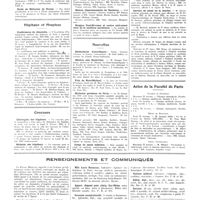 0056 - Page 56 - Chroniques, variétés et informations. Universtités de province. Ecole préparatoire de médecine de Caen / Ecole de médecine de Rouen / Hôpitaux et hospices. Conférances du dimanche / Concours. Chirurgien des hôpitaux / Médecin des hôpitaux / Ophtalmologiste des hôpitaux / Maison départementale de Nanterre / Hospice Paul-Brousse et centre anti-cancéreux de la banlieue parisienne / Nouvelles. Distinctions honorifiques / Mission aux Etats-Unis / Prix du Nord-médical / Médecins parisiens de Paris / Corps de santé militaire / Service de santé de la marine / Actes de la Faculté de Paris / Renseignements et communiqués