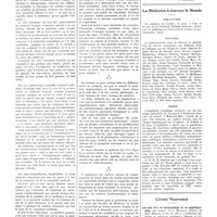 0406 - Page 406 - Chroniques, variétés et informations. Quelques réflexions sur la médecine et sur la vie. De la préparation à l'enseignement médical français / La médecine à travers le monde. Angleterre / Portugal / Russie / Livres nouveaux. Les sels d'or en dermatologie et en syphiligraphie, par Lebeuf et L. Mollard. Préface cud prof. Nicolas... (Masson et Compagnie, éditeurs), 1932...