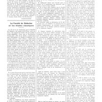0429 - Page 429 - Chroniques, variétés et informations. Journée annuelle d'histoire de la médecine / La Faculté de médecine et les études classiques