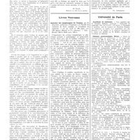 0546 - Page 542 - Chroniques, variétés et informations. Correspondance. A propos de l'article de MM. Chifoliau et A. Folliasson sur : thrombo-phlébite à streptocoques du membre supérieur droit ; guérison rapide par résection segmentaire de la veine axillaire thrombosée [Dr Ployé] / Livres nouveaux. Anatomie des lymphatiques de l'homme, par H. Rouvière... (Masson et Compagnie, éditeurs) [Ch. Lenormant] / Université de Paris. Académie de médecine / Clinique gynécologique, Broca