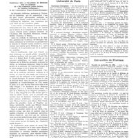 0586 - Page 582 - Chroniques, variétés et informations. Les pionniers et les progrès de la médecine préventive. Par Sir Humphry Rolleston... Conférence faite à l'Académie de médecine sous les auspices de «The Chadwick public lecture, de l'institut britannique» et de l'«Association France-Grande-Bretagne» / Université de Paris. Technique biologique / Amphithéâtre d'anatomie / Médecine opératoire spéciale / Universités de province. Faculté de médecine de Lille