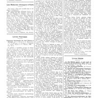 0626 - Page 622 - Chroniques, variétés et informations. La médecine à travers le monde. Roumanie / Les médecins étrangers à Paris / Livres nouveaux. Exploration fonctionnelle des voies biliaires et chirurgie, par L. Bérard et P. Mallet-Guy... (Masson et Compagnie, éditeurs), 1932... [J. Sénèque] / Biologie de l'invention, par Charles Nicolle (Félix Alcan, édit.), 1932... [Pasteur Vallery-Radot] / Livres reçus