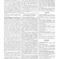 0734 - Page 730 - Chroniques, variétés et informations. Université de Paris. Institut Pasteur et hôpital Laënnec / Ecole de puériculture de la Faculté, 64, rue Desnouettes, enseignement pour étudiants et docteurs en médecine / Chirurgie orthopédique de l'adulte / Laboratoire d'hygiène / Universités de province. Faculté de médecine de Bordeaux / Concours. Médecin des hôpitaux / Ecole de médecine de Besançon / Ecole de médecine de Poitiers / Hôpital militaire du Val-de-Grâce / Nouvelles. Distinctions honorifiques / Institut Alfred Fournier / Société amicale des médecins alsaciens / Médaille du Dr Lortat-Jacob