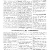 0832 - Page 828 - Chroniques, variétés et informations. Nouvelles. Banquet de l'association des externes des hôpitaux de Paris / Association nationale des camarades de combat / Commissions départementales de classement des établissements / Prix Marcel Gallois d'urologie 1931 / Bourses de vacances pour les infirmières et les visiteuses / Croisière en Norvège / Une vente en faveur des mères abandonnées et de l'enfance en détresse / Nécrologie / Actes de la Faculté de Paris / Renseignements et communiqués