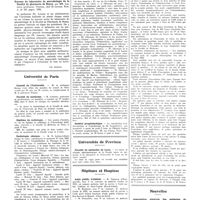 0855 - Page 851 - Chroniques, variétés et informations. Livres nouveaux.Visages et caractères, par Louis Corman, avec la collaboration de Gervais Rousseau... (Librairie Plon)... / Travaux du laboratoire de microbiologie de la Faculté de pharmacie de Nancy, par MM. Lasseur, professeur, Vernier... 1931. [Ch. Joyeux] / Université de Paris. Conseil de l'université / Faculté de médecine / Diplôme de radiologie / Radiologie clinique / Amphithéâtre d'anatomie / Institut prophylactique / Universités de province. Faculté de médecine de Lyon / Hôpitaux et hospices. Asile public d'aliénés / Création d'un hospice / Concours. Hospices civils de Versailles / Nouvelles. Association générale des médecins de France
