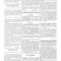 0950 - Page 938 - Chroniques, variétés et informations. La défense des populations contre la guerre chimique / Intérêts professionnels / Questions fiscales / La médecine à travers le monde. Angleterre / Argentine / Les médecins étrangers à Paris / Livres nouveaux. Le traitement de la tuberculose par l'antigène méthylique, par L. Nègre et A. Boquet, avec préface du professeur Calmette... (Bibliothèque de Phtisiologie, Masson et Compagnie, éditeurs)... [G. Poix] / Précis de clinique sémiologique ; diagnostics, pronostics et traitements. 2e édition, par M. Gaston Lyon... (Masson et Compagnie, éditeurs), Paris, 1932... [L. Rivet] / La protection contre le danger aéro-chimique ; rôle des infirmières, secouristes et assistantes du devoir national, par Jacques Parisot... et A. Ardisson... Edité par la société de secours aux blessés militaires, comité de Nancy 1931