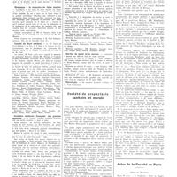 1023 - Page 1011 - Chroniques, variétés et informations. Nouvelles. Académie de marine / Société de graphologie / Hommage à la mémoire de Jules Auclair / Comité du Nord médical / Croisière médicale française des grandes vacances / Corps de santé des troupes coloniales / Service de santé de la marine / Nécrologie / Société de prophylaxie sanitaire et morale / Remise de la médaille du docteur Charles Buizard / Actes de la Faculté de Paris