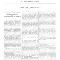 1041 - Page 1029 - Travaux originaux. Les troubles de la régulation neuro-endocrinienne dans la pathogénie du diabète. Par Pierre Mauriac