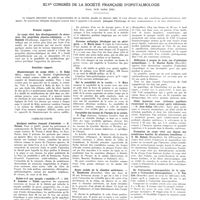 1367 - Page 1355 - Travaux originaux. Travail de la clinique du prof. Nové-Josserand. Les formes frutes de la coxa-vara des adolescents. Par F. Pouzet / XLVe congrès de la société française d'ophtalmologie (Paris, 18-21 juillet 1932) / Premier rapport. Le corps vitré. Son développement. Sa structure. Ses propriétés physico-chimiques / Deuxième rapport. Biomicroscopie du cors vitré / Communications. Quelques maîtres français d'autrefois / Existe-il une myopie «maladie» ? / Sarcome mélanique développé sur un ptérigyon / Sur la sensibilité de la cornée / Variabilité des formes de l'herpès de la cornée / Kyste mobile de la chambre antérieure / Kystes multiples des deux pupilles héréditaires et familiaux. Leur signification embryologique / Réflexions à propos de trois cas d'ophtalmie sympathique / Globe hypotone avec séclusion pupillaire recouvrant un tonus normal après iridectomie / Formation du corps vitré aux dépens des membranes basales. Sa structure lamelleuse / De l'extraction extracapsulaire de la cataracte à l'extraction intracapsulaire / Accidents et complications dans l'extraction totale de la cataracte sénile