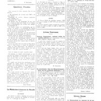 1438 - Page 1426 - Chroniques, variétés et informations. La 63e réunion de la canadian medical association / Questions fiscales / La médecine à travers le monde. Autriche / Italie / Pologne / Suisse / Livres nouveaux. Comment diagnostiquer, comment traiter les maladies mentales, par L. Neuberger... (Maloine, éditeur), 1932 [H. Schaeffer] / Die physikalische seite des blutgerinnungsproblems und ihre praktische bedeutung (Le côté physique du problème de la coagulation du sang et son importance pratique), par H. Lampert... (G. Thieme, éditeur), Leipzig, 1931... [P.-L. Marie] / Une nouvelle théorie du cancer et son traitement, par C. F. Marshall (J. Wright and sons, éd.), Bristol, 1932 [Robert Clément] / Livres reçus