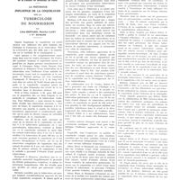 1441 - Page 1429 - Travaux originaux. Clinique de la tuberculose de la faculté de médecine de Paris. La prétendue influence de la coqueluche sur la tuberculose du nourrison. Par Léon Bernard, Maurice Lamy et Mlle Dumans