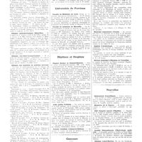 1558 - Page 1546 - Chroniques, variétés et informations. Université de Paris. Clinique gynécologique / Clinique ophtalmologique, Hôtel-Dieu / Clinique oto-rhino-laryngologique / Clinique des maladies du système nerveux / Certificat et diplôme de radiologie et d'électrologie médicales / Universités de province. Faculté de médecine de Lyon / Faculté de médecine de Marseille / Hôpitaux et hospices. Hôpital Necker et enfants-malades / Asile public d'aliénés / Colonie familiale d'Ainay-le-château / Concours. Agrégation / Internat en médecine des Asiles de la Seine / Médecins inspecteurs d'écoles / Institut d'actinologie / Bureau municipal d'hygiène de Versailles / Nouvelles. Distinctions honorifiques / Ministère de la guerre / XIXe congrès annuel d'hygiène / Société internationale d'hydrologie médicale / Clinique Lubet-Barbon