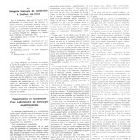 1573 - Page 1561 - Chroniques, variétés et informations. Le congrès français de médecine à Québec, en 1934 / Organisation et rendement d'un laboratoire de chirurgie expérimentale
