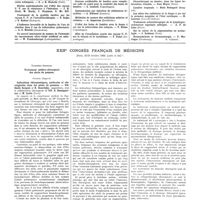 1605 - Page 1593 - IIe Congrès international de la lumière (Copenhague, 15-19 août 1932) (suite et fin). Communications diverses. Mesure du rayonnement solaire par l'héliomètre (avec description et présentation de l'appareil) / Propriétés des réseaux quadrillés. Leur emploi pour l'atténuation des effets solaires / Le système neuro-végétatif des tuberculeux. Intérêt de l'étude de ses réactions au cours des cures actiniques / Etudes expérimentales sur l'effet des rayons U.V. sur la résistance à l'infection / Traitement de la syphilis tardive par les rayons U. V. et l'autohémothérapie / L'influence favorable de la lumière de l'arc de charbon dans 3 cas tuberculose pulmonaire / Un nouvel instrument de mesure de l'intensité du rayonnement ultra-violet articiel ou naturel / Pigments, syphilis et lumière / Xéroderma fruste et tardif chez un photographe / Technique de mesure pour les U. V. / Sources artificielles de lumière pour remplacer celle du soleil pour la conduite des bains de lumière / Immunisation par injection de substances irradiées / Méthodes de mesure des radiations solaires et célestes / L'effet des bains de lumière avec la lampe à arc sur la tuberculose des cobayes / Effet de l'irradiation courte des rayons U. V. sur la tétanie et le rachitisme / Rapport sur les mesures objectives de l'érythème et du pigment / Les lampes au quartz-cadmium, leurs propriétés physiques et techniques / Mesures absolues de l'intensité de diverses sources de rayons U. V. / Photothérapie en damier, dans les lupus tuberculeux étendus / Lumière tropicale / Les effets des radiations de la lampe à arc sur la pression sanguine et l'état cardiaque / Traitement actinothérapique de la lymphogranulomatose inguinale subaiguë / Sur la valeur de la pigmentation en actinologie / Dermophylaxie et dermoantergie / XXIIe congrès français en médecine (Paris, 10-12 octobre 1932) (suite et fin). Troisième question. Traitement médico-chirurgical des abcès du poumon. Premier rapport. Indications thérapeutiques, médicales et chirurgicales dans les abcès du poumon