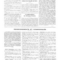 1724 - Page 1708 - Chroniques, variétés et informations. Nouvelles. Association internationale de prophylaxie de la cécité / Association des femmes pharmaciens de France / Prix Gobey de l'externat de Strasbourg / Actes de la Faculté de Paris / Le jubilé médical du docteur Branly / Renseignements et communiqués