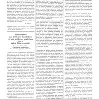 1739 - Page 1723 - Médecine sociale. Jurisprudence, informations professionnelles. Actions sociale du médecin. De la patente / Collaboration des médecins hygiénistes et des médecins praticiens dans le cadre départemental : 1° Au point de vue général. 2° Au point de vue particulier de la protection maternelle et infantile