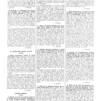 0429 - Page 215 - Il Policlinico [Sezione medica] (Rome) / C. Papp. Syndrome d'Adams-Stokes par lipomatose du noeud de Tawara / M. Gavanezzi et L. Beltrametti. Les leucocytes neutrophiles avec granulations toxiques dans le typhus abdominal / Il Policlinico [Sezione pratica] (Rome). S. Manca. Contribution à l'étude de l'acide urique dans le sang / Minerva Medica (Turin). C. Minerbi. Au sujet des derniers progrès de la théorie physique du murmure vésiculaire et du souffle trachéo-bronchique physiologique / L. Alzona. La fonction hépatique dans les diverses formes cliniques de tuberculose pulmonaire / E. Guiffrida. Nouvelle contribution à l'étude de la réaction de Citelli-Piazza pour le diagnostic des tumeurs malignes / F. Sardi. Sur la guérison spontanée des cavernes tuberculeuses / A. Bick. Recherches sur le contenu de la bile duodénale en acide urique chez les sujets soumis à la fangothérapie / G. Lucchese. La sympathectomie chimique (isophénolisation) de l'artère fémorale dans quelques affections des membres inférieurs et de l'artère spermatique dans les troubles de la sénilité / G. Gianni. Sur la valeur des albumines solubles dans les fèces des tuberculeux pour le diagnostic des ulcérations intestinales : recherches comparatives avec les autres méthodes de laboratoire