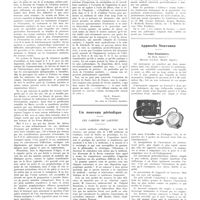 0041 - Page 37 - Chroniques, variétés et informations. L'aviation sanitaire sur les T. O. E. et dans l'Afrique du Nord / Un nouveau périodique. Les cahiers de Laennec / Appareils nouveaux. Pulso-Tensiomètre, de René Giroux...