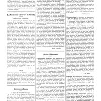 0042 - Page 38 - Chroniques, variétés et informations. Appareils nouveaux. Pulso-Tensiomètre, de René Giroux... / La médecine à travers le monde. République Argentine / Italie / Correspondance. A propos de l'autohémothérapie [Henri Paillard] / Livres nouveaux. L'angiographie cérébrale. Ses applications et résultats en anatomie, physiologique et clinique, par Egas Moniz... (Masson et Compagnie, éditeurs)... [H. Schaeffer] / Rheumaprobleme (Les problèmes du rhumatisme tome III. Recueil des conférences faites au 3e cours médical de l'Institut de recherches sur le rhumatisme d'Aix-la-Chapelle en mars 1934... Leipzig 1934 (G. Thieme, éditeur)... [P.-L. Marie] / Praktikum der wichtigsten infektionskrankheiten (La pratique des principales maladies infectieuses), par G. Hegler... (G. Thieme, éditeur), Leipzig, 1934... [P.-L. Marie]