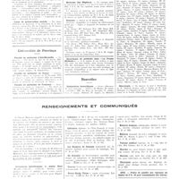 0100 - Page 96 - Chroniques, variétés et informations. Université de Paris. Amphithéâtre d'anatomie / Ligue de préservation sociale / Universités de province. Faculté de médecine d'Aix-Marseille / Faculté de médecine de Nancy / Faculté de médecine de Toulouse / Concours. Médecins des hôpitaux / Internat / Nouvelles. Distinctions honorifiques / Nécrologie / Renseignements et communiqués